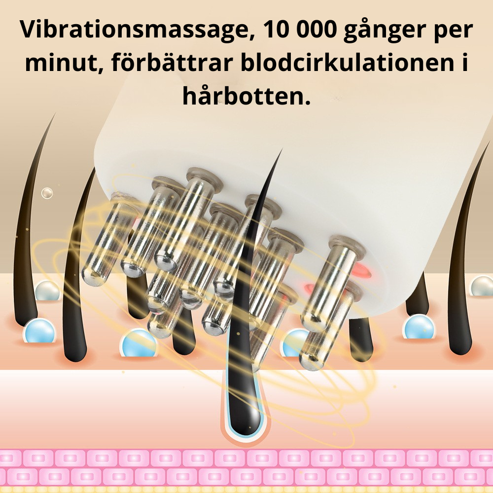 LED-Rödljus Massagekam för Hår och Scalp